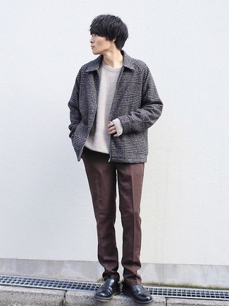 С чем носить серую куртку харрингтон