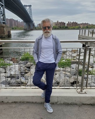 Как носить серый худи с синими брюками чинос