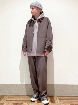 Какие куртки харрингтон носить с серым худи