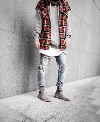 Какие майки носить с серым худи мужчине