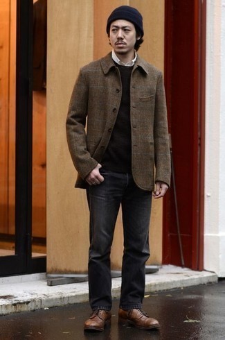 Какие туфли дерби носить с серыми джинсами