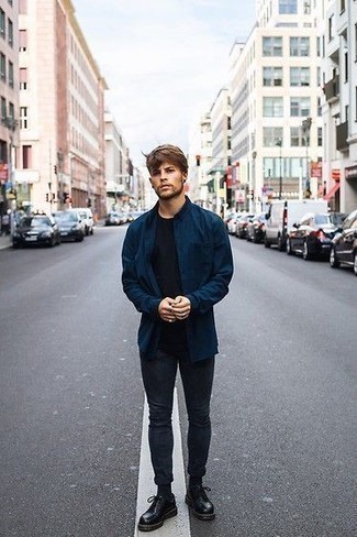 Какие туфли дерби носить с серыми джинсами