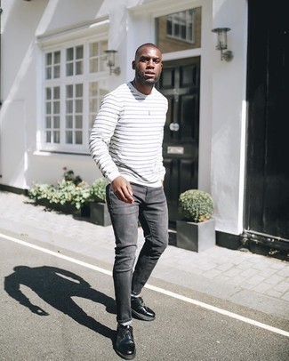 Какие туфли дерби носить с серыми джинсами