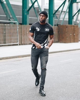 Какие туфли дерби носить с серыми джинсами