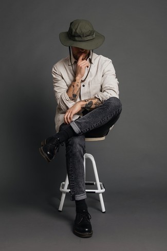 Какие туфли дерби носить с серыми джинсами