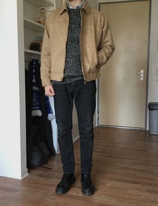 Какие куртки харрингтон носить с серыми джинсами