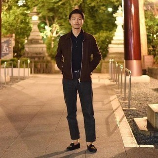 Какие куртки харрингтон носить с серыми джинсами