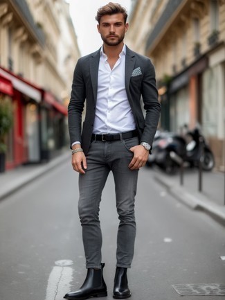 С чем носить серые джинсы мужчине