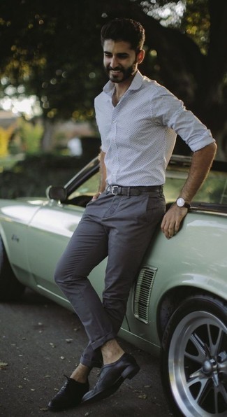 С чем носить серый кожаный ремень мужчине