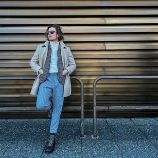 С чем носить серые кожаные ботинки мужчине