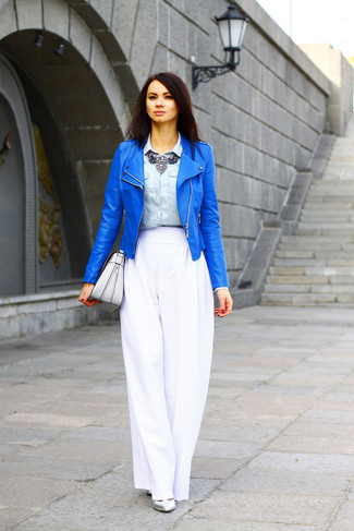 С чем носить серые кожаные туфли