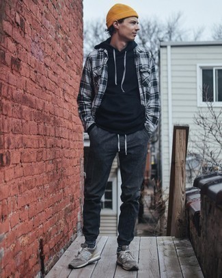 С чем носить серую рубашку с длинным рукавом мужчине