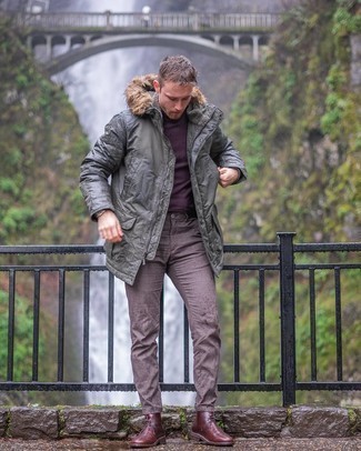С чем носить серую парку мужчине