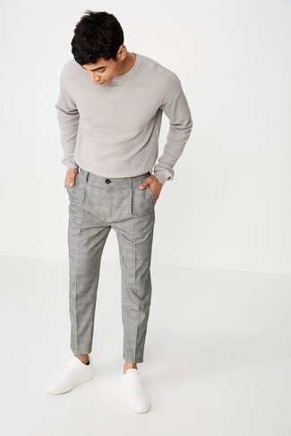 С чем носить серые брюки в шотландскую клетку мужчине весна