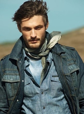 С чем носить серый шарф в шотландскую клетку мужчине