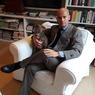 С чем носить серый шерстяной костюм в шотландскую клетку