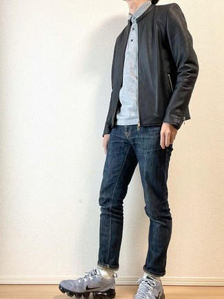 Какие бомберы носить с серой футболкой-поло мужчине