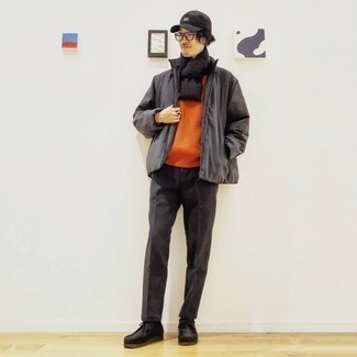 С чем носить серую куртку-пуховик мужчине