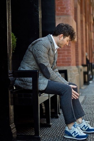 С чем носить серый стеганый пиджак мужчине