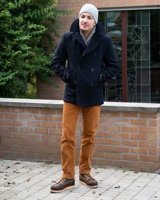 С чем носить серый кардиган с отложным воротником мужчине