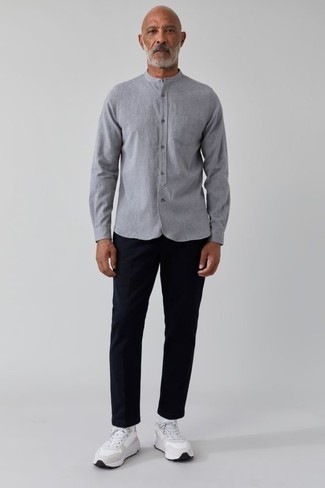 С чем носить серую рубашку мужчине