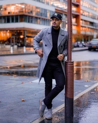 С чем носить серые замшевые ботинки челси мужчине