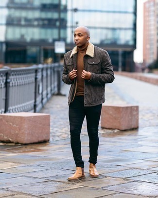 С чем носить серую замшевую куртку мужчине