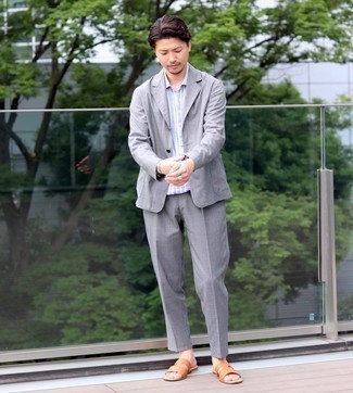 Какие классические рубашки носить с серым костюмом