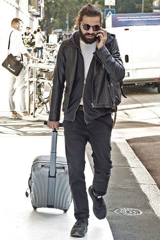 С чем носить серый чемодан мужчине