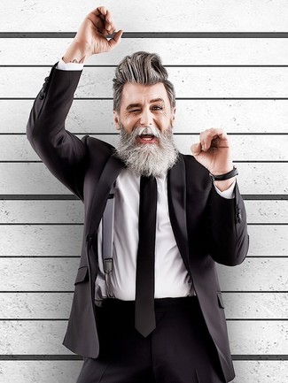 С чем носить серые подтяжки