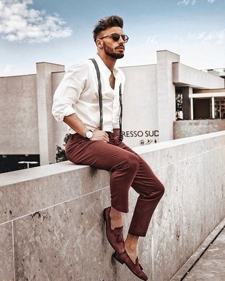 С чем носить серые подтяжки