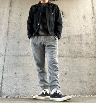 С чем носить серые спортивные штаны мужчине