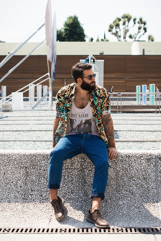 С чем носить серую майку мужчине