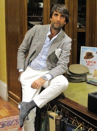 Какие пиджаки носить с серыми лоферами с кисточками