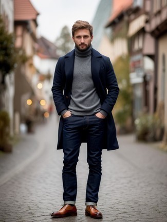 Какие туфли дерби носить с серой водолазкой