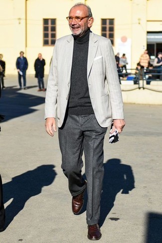 Какие туфли дерби носить с серой водолазкой