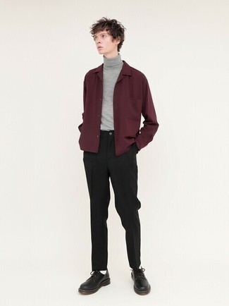 Какие туфли дерби носить с серой водолазкой