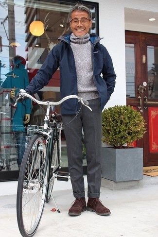 Какие ботинки дезерты носить с серой водолазкой