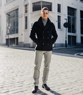 Какое полупальто носить с серой водолазкой