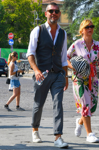 С чем носить серый жилет весна