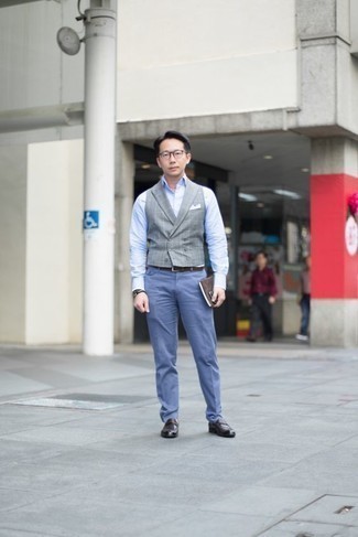 С чем носить серый жилет лето