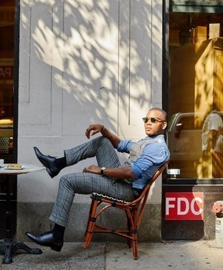 С чем носить серый жилет лето