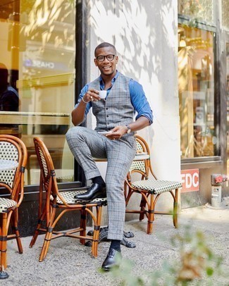 С чем носить серый жилет лето