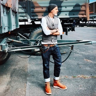 С чем носить серый жилет весна