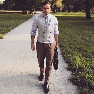 Какие монки носить с серым жилетом