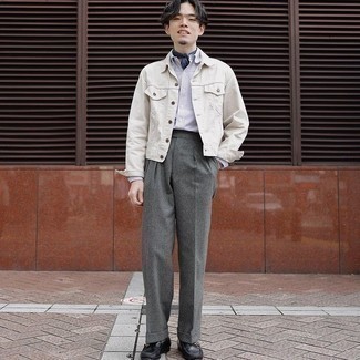 С чем носить серые шерстяные классические брюки мужчине