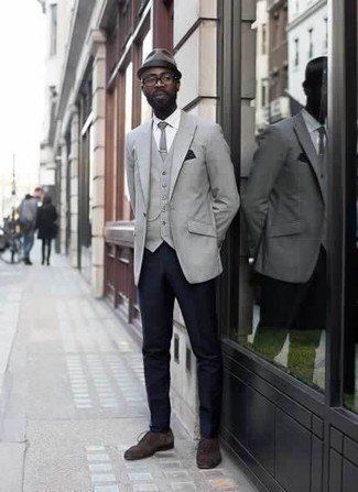 С чем носить серую шерстяную шляпу мужчине