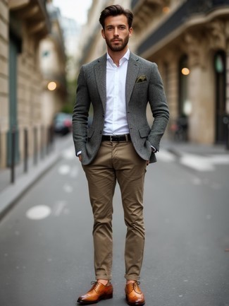 С чем носить серую шерстяную куртку мужчине