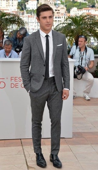 С чем носить серый шерстяной костюм