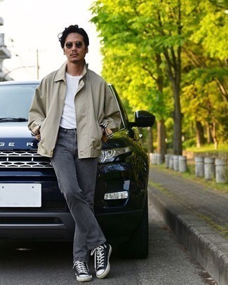 Как носить куртку харрингтон с высокими кедами